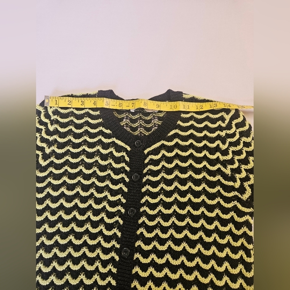 Zara-Cardigan Women's S Black And Lime 81%Cotton. - Picture 4 of 8